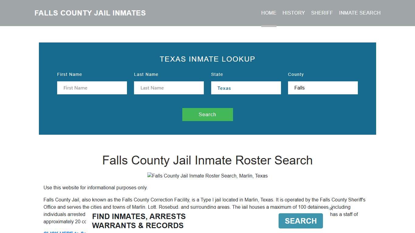 Falls County Jail Inmate Roster Lookup, Marlin, TX
