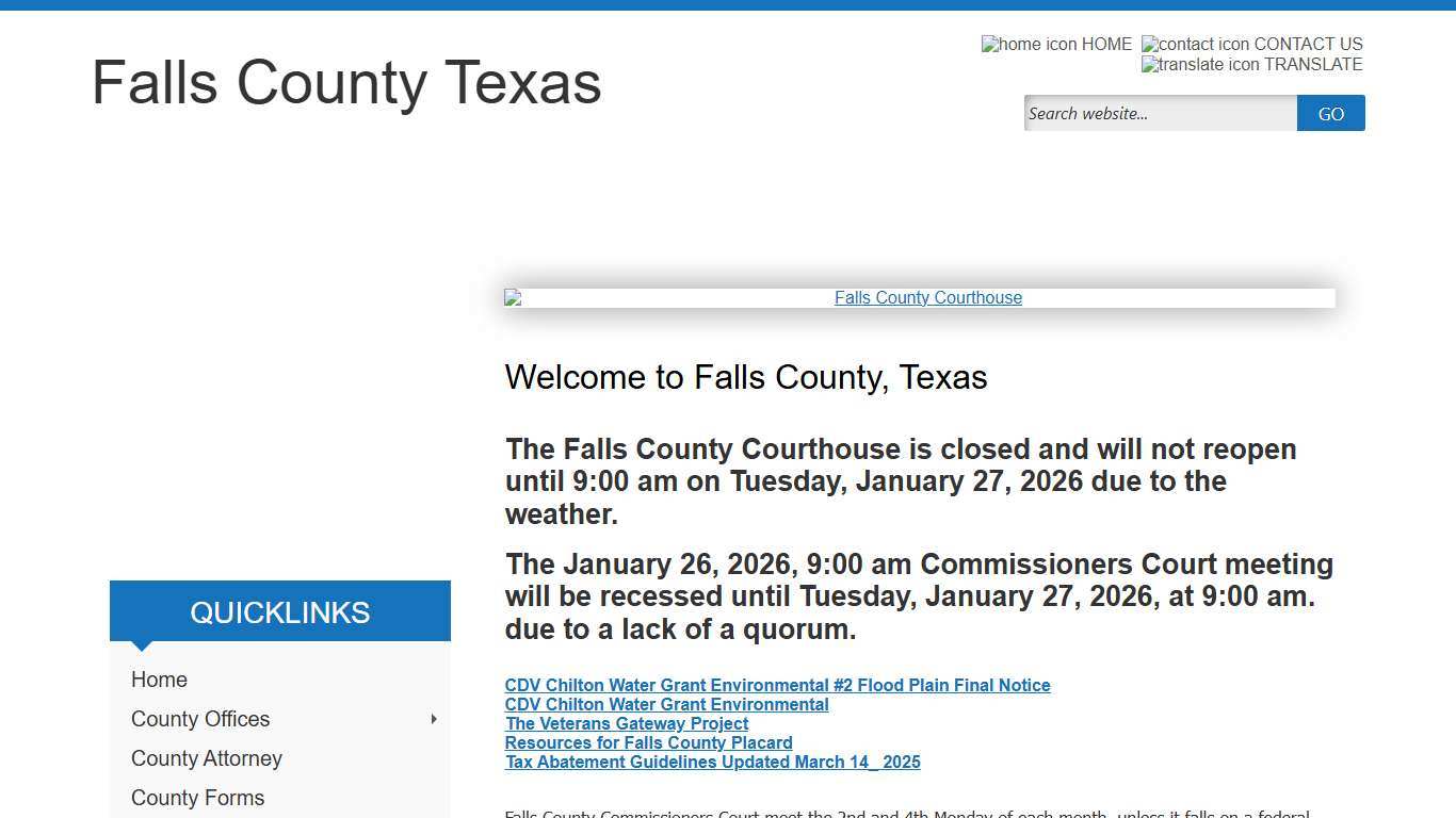 Home Page - Falls County